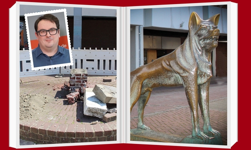 Hier stand einst die Wolf-Skulptur. regionalHeute.de-Chefredakteur Werner Heise kommentiert zum Umgang über deren Verbleib.
