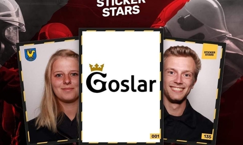 Die Feuerwehr Goslar als Sammelbildchen.