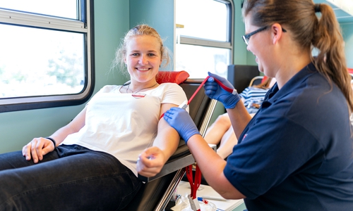 Das Blutspendemobil des DRK.