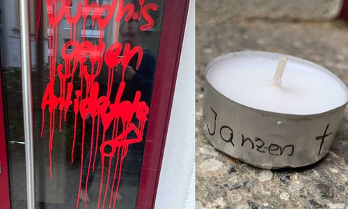 Diese "Hinterlassenschaft" fand der Journalist David Janzen an seiner Haustür.