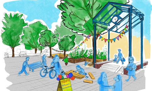 Gemeinsam den Marktplatz verschönern. Interessierte sind zu Workshops eingeladen.  