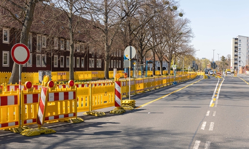 Baustelle in der Kattowitzer Straße.