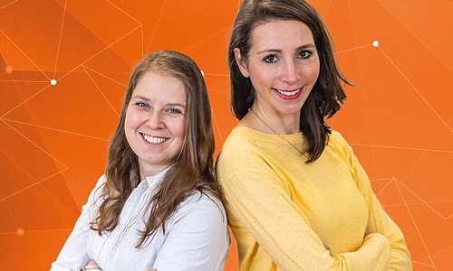 Die Gründerinnen Laila Al-Halabi-Frenzel (links, Abcalis GmbH) und Silke Koch (Sprachköchin) sind die Gesichter des Braunschweiger Gründerinnentages 2023. 