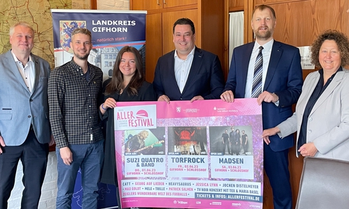 (v.l.n.r.) Rolf Amelsberg, Tobias Laufer, Rilana Sandelmann, Tobias Heilmann, Tim Faß, Birgit Wiechert.