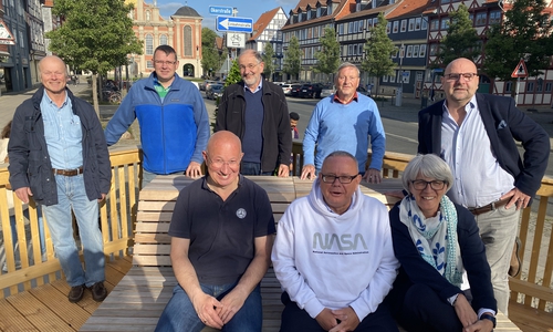 Die CDU-Stadtratsfraktion überzeugte sich selbst von der Zwischenlösung "Brunnen-Terrasse".