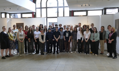 Erste Kreisrätin Bettina Conrady begrüßte die amerikanischen Austauschschüler aus Nord-Kalifornien im Kreismuseum.