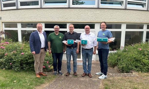 v.l.n.r.:Samtgemeindebürgermeister Henning Evers, Christian Hawellek, Jörn Hüsemann, Olaf Lilje und Matthias Geng.