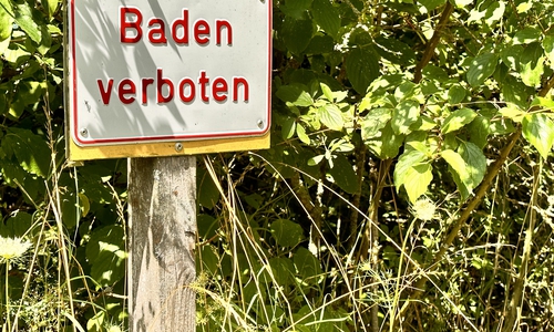 Am Wiedelaher See ist das Baden eigentlich verboten, kontrolliert wird das aber nicht