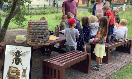 Der Besuch des Imkers sorgte für großes Interesse.