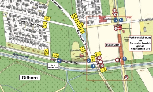 So läuft die Verkehrsführung im Baustellenbereich.