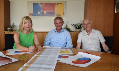 v.l. Geschäftsführerin Simone Kessner, Kuratoriumsvorsitzender Frank Klingebiel, Geschäftsführer Rainer Dworog .