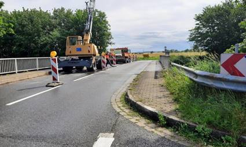 Das Foto zeigt den 1. Bauabschnitt mit halbseitiger Sperrung auf der Südwestseite.