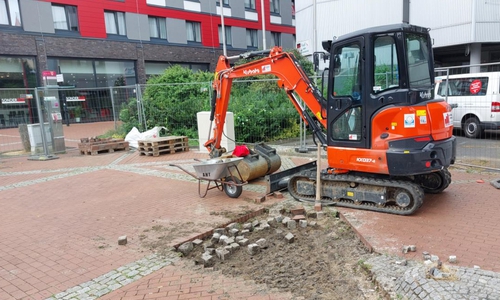 Die Arbeiten für die neue WC-Anlage haben begonnen.