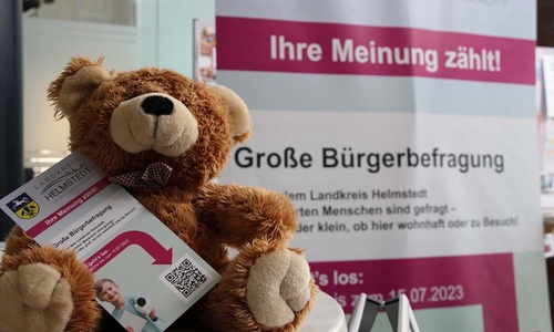 Der Teddy im Rathaus Lehre durfte leider nicht mit abstimmen – alle anderen schon, und das noch bis zum 15. Juli.
