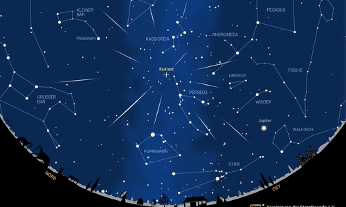 Sternkarte der Perseiden 2023.