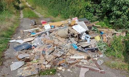 Einer von zwei Haufen illegal entsorgten Mülls.