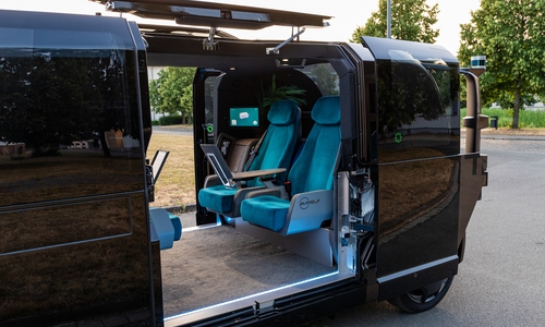 Gerade autonome öffentliche Fahrzeuge brauchen zuverlässige Sensoren im Fahrzeuginnenraum (im Bild ein autonomes Shuttle des Projekts UNICARagil).