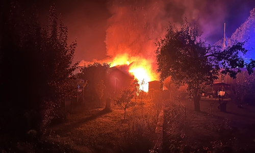 Das Feuer war bereits von Weitem zu sehen.
