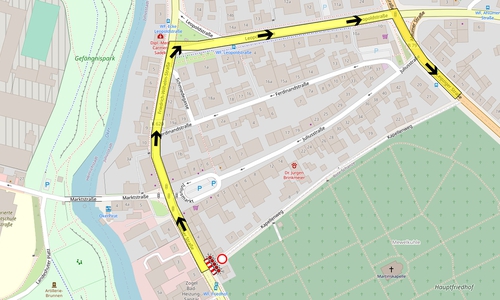 Die aktuelle Verkehrsführung.