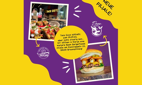 Das Boom Burgerhouse ersetzt die Taco Guys.