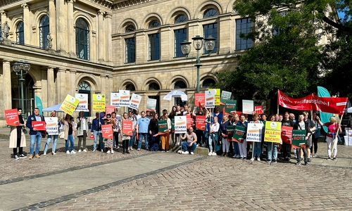 Das Team des Städtischen Klinikums nahm an der Protestkundgebung in Hannover teil.