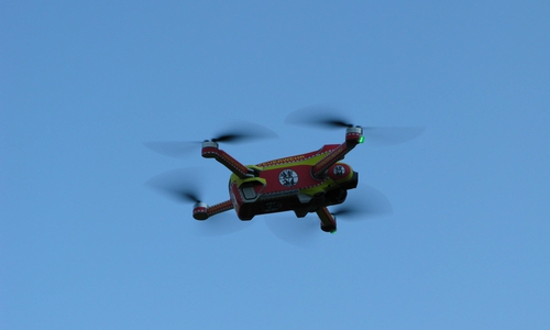 Die neue Drohne in der Luft.
