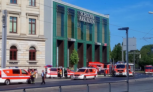 Am Samstag kam es zu einem Fassadenbrand an den Schlossarkaden.