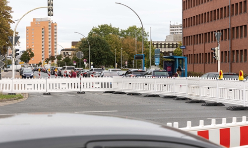 Die Baustelle an der Kattowitzer Straße.