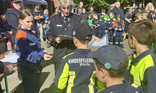 Der Feuerwehrnachwuchs nahm die Auszeichnungen entgegen.