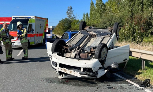 Das Auto hatte sich überschlagen.