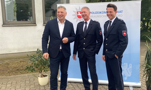 Polizeipräsident Michael Pientka, Polizeioberrat Uwe Schmiedt und Polizeioberrat Dominik Rittel (v. li.).