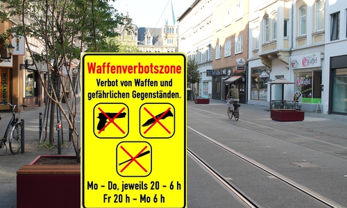 Die Waffenverbotszone soll nur zu bestimmten Zeiten gelten.