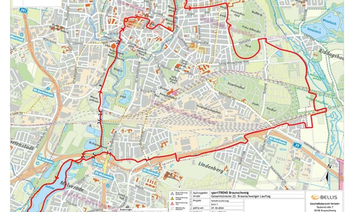 Dies ist der Streckenverlauf der 22. Braunschweiger Lauftage.