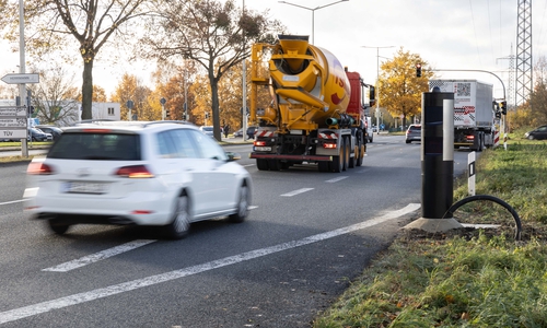 Blitzer in der Ludwig-Erhardt-Straße.