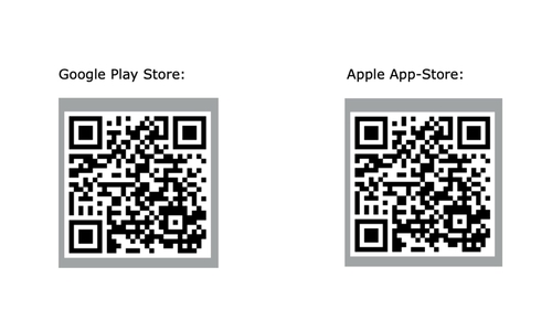 Über den QR Code kann die App heruntergeladen werden. 