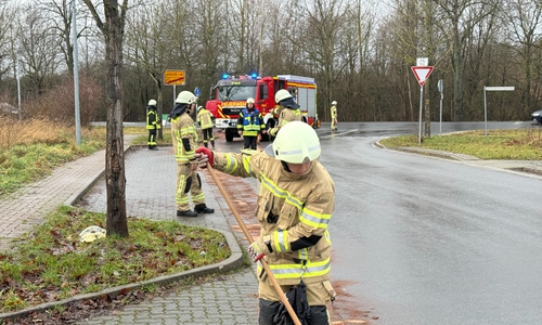 Die Feuerwehr sorgte dafür, dass sich das Öl nicht weiter verbreiten konnte.