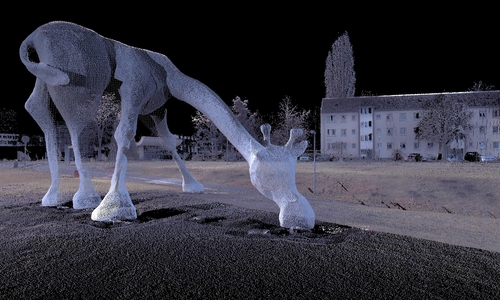 So kann es aussehen: Die „Giraffe“ am Südkopf, nachdem sie mit terrestrischem Laserscanning vermessen wurde. (Grafik)