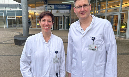 Sind ein eingespieltes Team: Oberärztin Dr. Marleen Pöhler und Oberarzt Dr. Michael Hötzeldt der Klinik für Gynäkologie und Geburtshilfe.