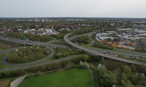 Das Autobahnkreuz Ölper. Archivbild