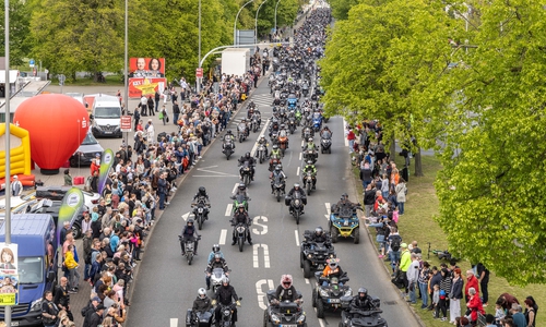 Viele Biker erwiesen den Verstorbenen die letzte Ehre.