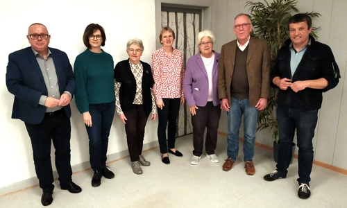 Der Vorstand mit Andreas Meißler, Elke Schwieger, Elisabeth Schwieger, Ingrid Patzelt, Doris Liefner, Christian Hogrefe und Florian Kinne (v. li.).
