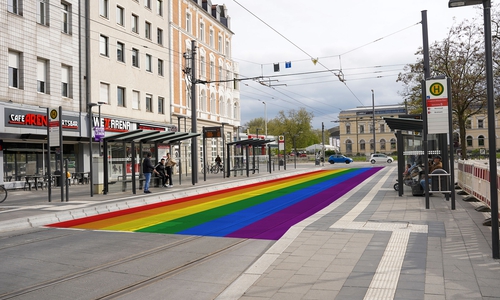 Der Regenbogenzebrastreifen in Braunschweig. (Foto/Visualisierung)
