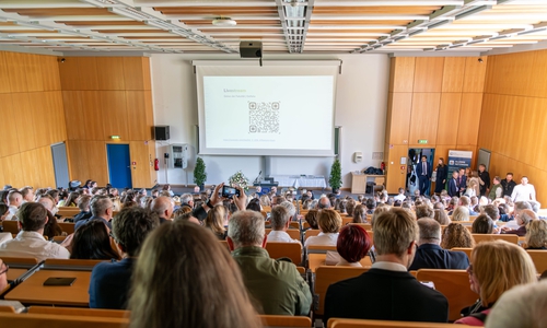 Blick ins Audimax während der Abschlussfeier.