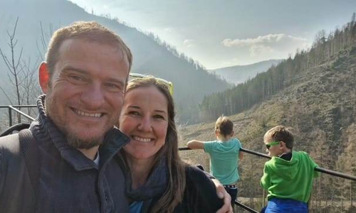 Eugen und Agnieszka Zurek mit ihren beiden Kindern im Harz vor wenigen Wochen.