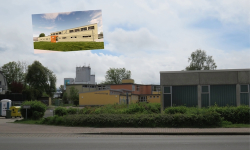 Hier entsteht in zwei Abschnitten die neue Sporthalle in Flechtorf.