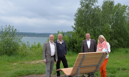 Beim Pressetermin freuten sich Helmstedts Erster Stadtrat Henning Konrad Otto, Harbkes Bürgermeister Werner Müller, Helmstedts Bürgermeister Wittich Schobert und Anja Kremling-Schulz über die gelungene Vorbereitung auf das Flözerfest. 