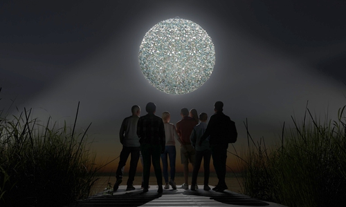 Ein Vollmond aus Plastikmüll soll entstehen.