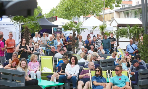 Sommerinszenierung in der Wolfsburger Innenstadt. 