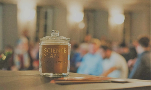 Die Trophäe der Begierde für die Science Slammer: Das “Goldene Gehirn“. 