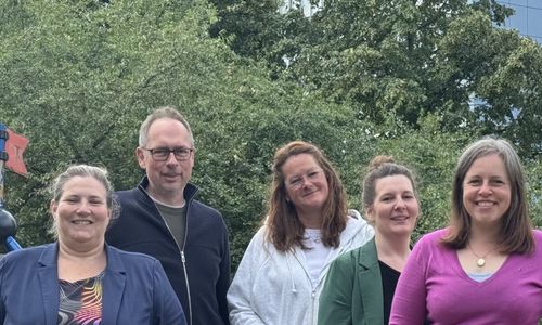 Team Fachbereich Kindertagespflege der Stadt Salzgitter: (von links) Kira Brunke-Michaelsen, Armin Terberger, Wiebke Geschwandner, Jule Hofmann, Sandra Sorrentino (Teamleitung).